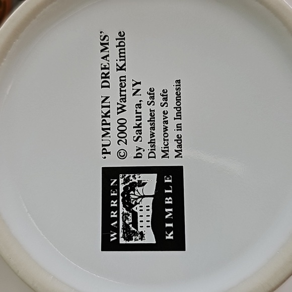 S/3 Vintage Warren Kimble "Pumpkin Dreams" Black Cat and Jack-o'-lantern Mugs - Picture 13 of 13